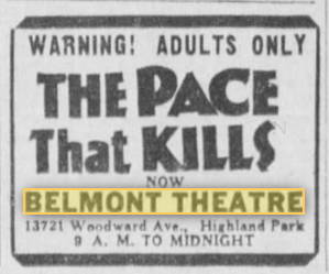 Belmont Theatre - 1936 Ad